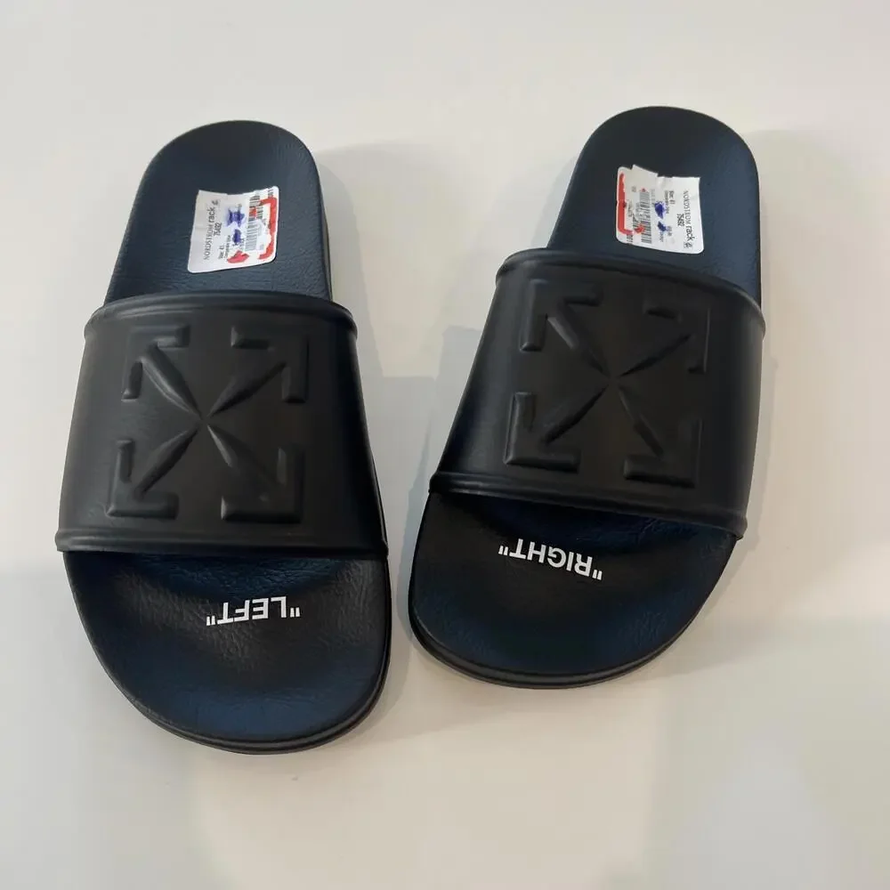 $655 Off-White Arrow Rubber Pool Slides Size 41 US 9